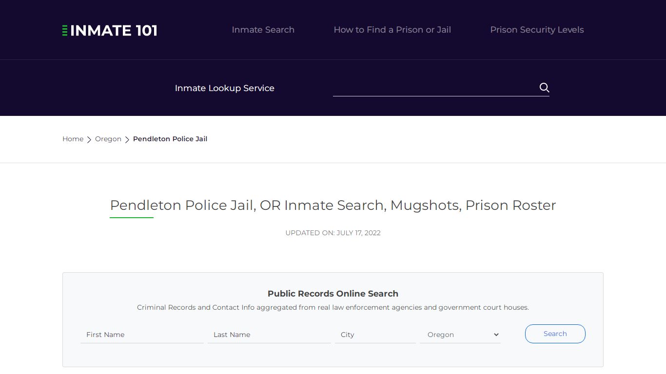 Pendleton Police Jail, OR Inmate Search, Mugshots, Prison ...